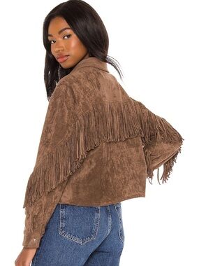 Blank NYC Hot Cocoa Fringe Shacket